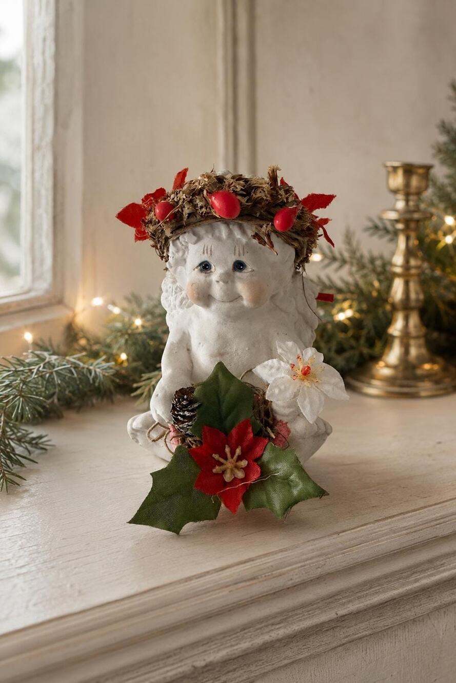 Vintage Dreamsicles Wildflower Cherub Angel Figurine DX107, Kristin Haynes